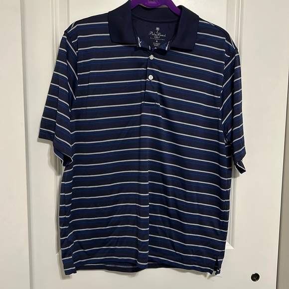 Men’s Palm Beach Golf Performance Blue Polo Button Down Size Medium - Picture 2 of 7